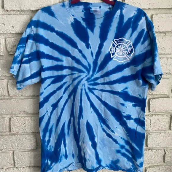 Port and Company Blue and White Short Sleeve Tee - Picture 3 of 3